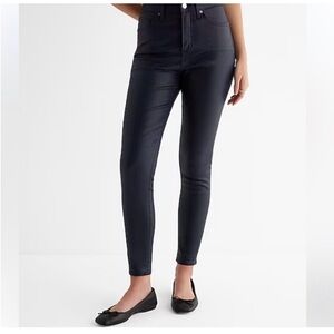 NWT Express Skinny High Rise Coated Navy Jeans 8R